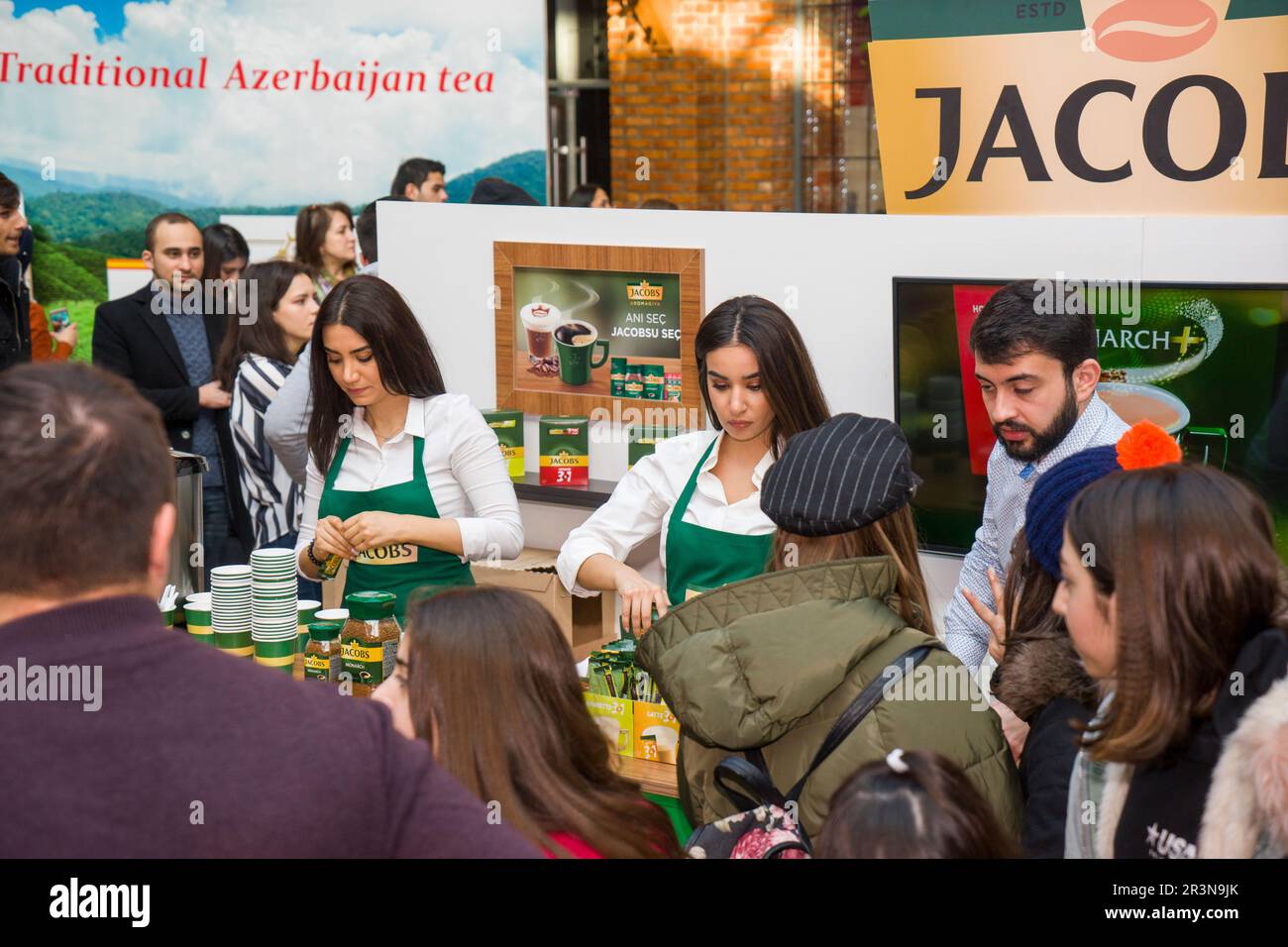 Baku, Azerbaijan, 12 January 2019: coffee and tea festival in Baku, barmen competition Stock Photo