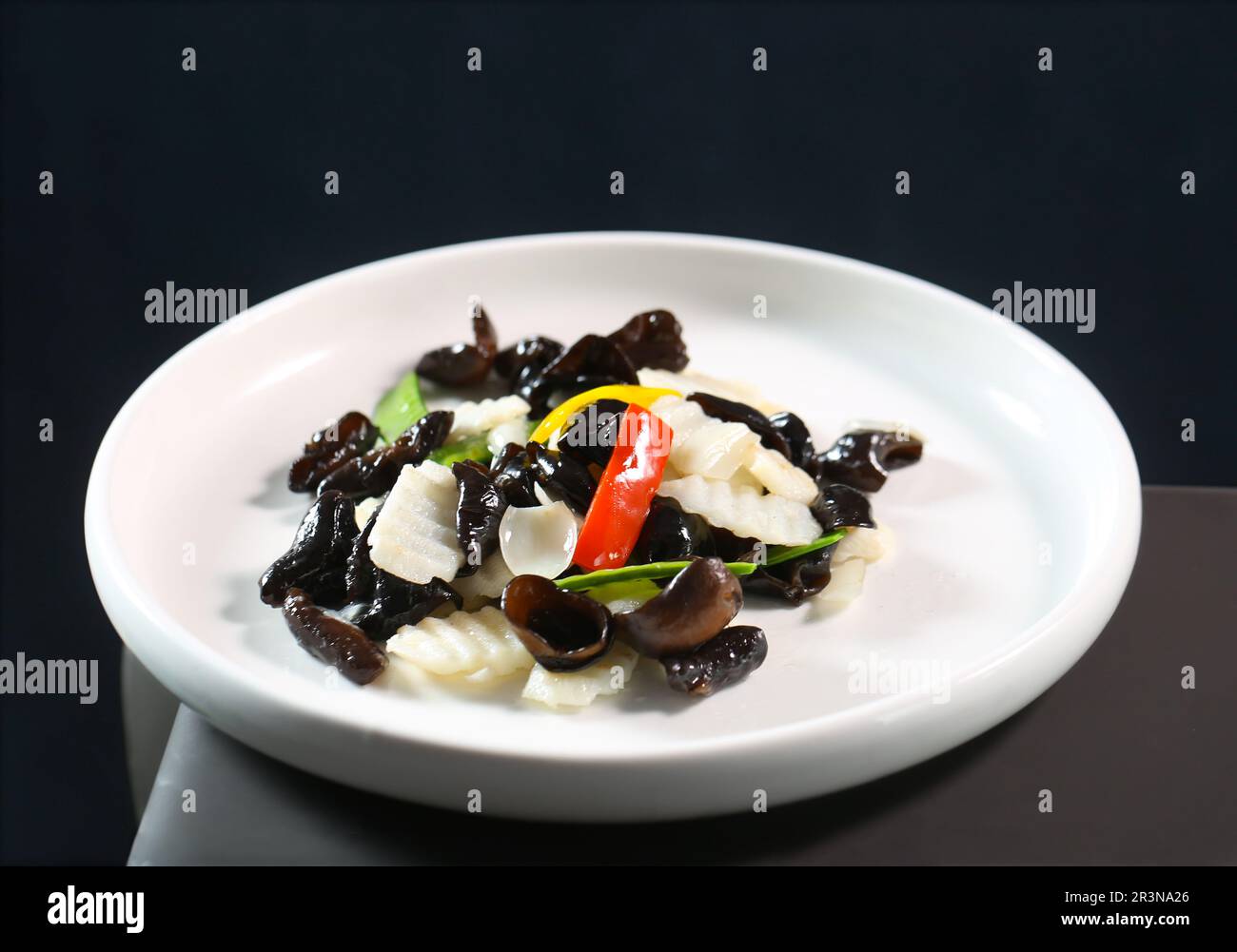 Chinese Yam Stir-fried Black Fungus Vegetable Diet Stock Photo
