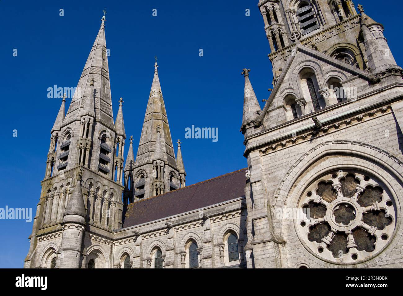 The spires of the Anglican Cathedral of St. Fin Barre in the Irish city of Cork. A Christian