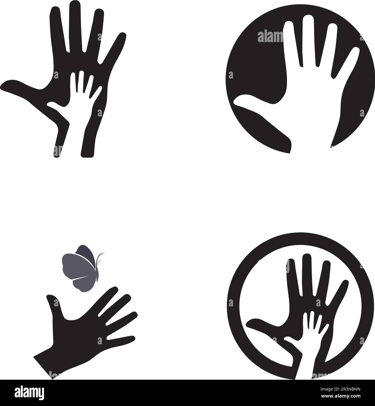 Hand and help vector logo and symbols template icons app Stock Vector ...