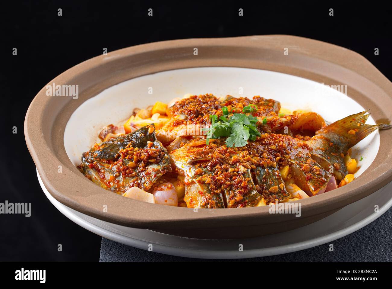 Steamed Perch （Sea bass Snapper） Fish with Soy Sauce , Chinese food