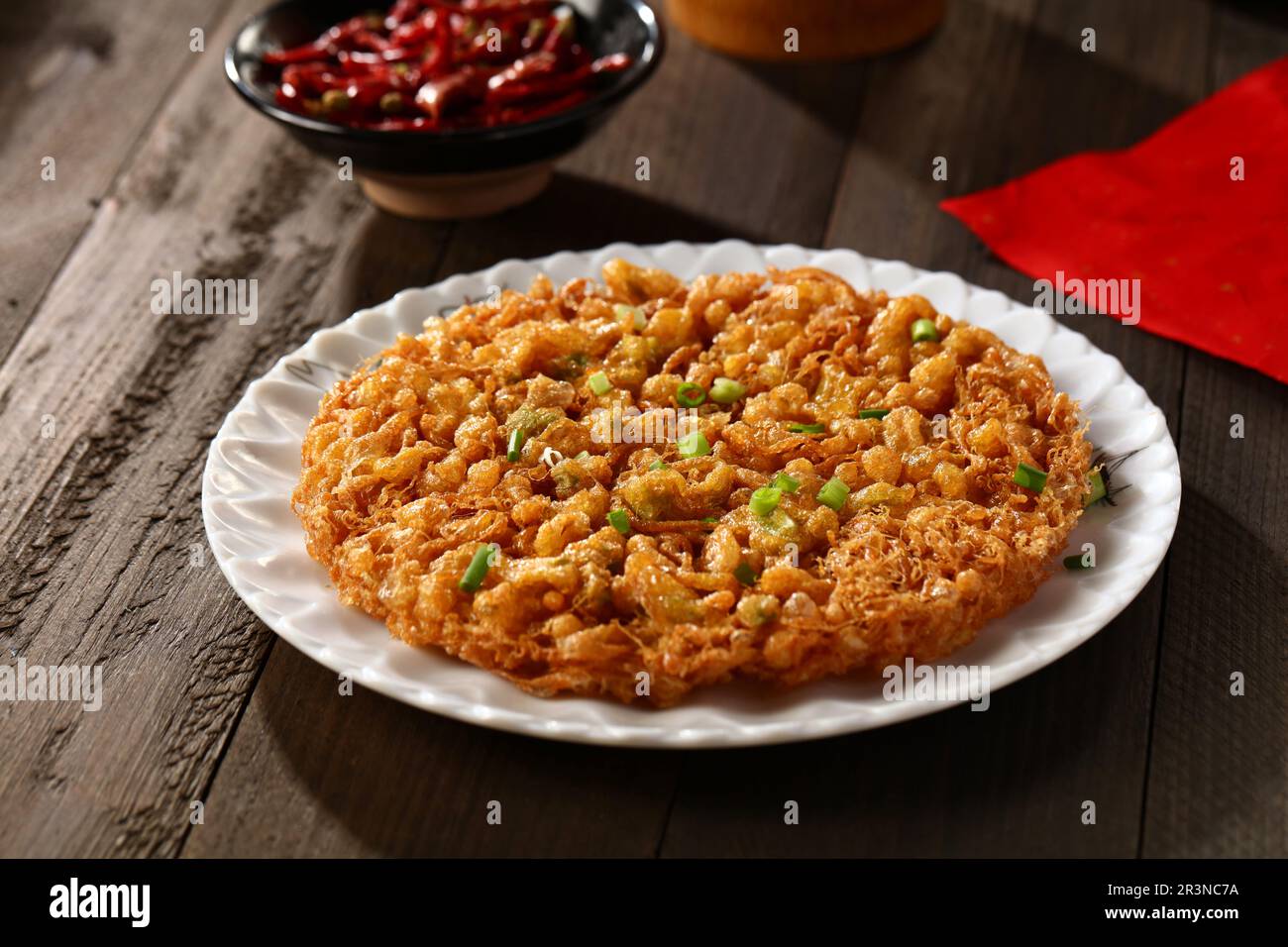 Chinese food: deep fried scrambled eggs Stock Photo - Alamy