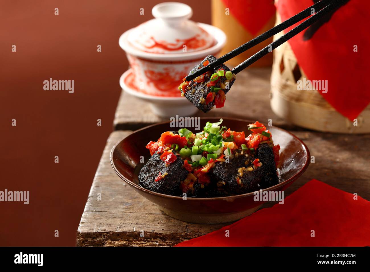 Stinky tofu is a Chinese form of fermented tofu that has a strong odor. Fried Hunanstyle stinky