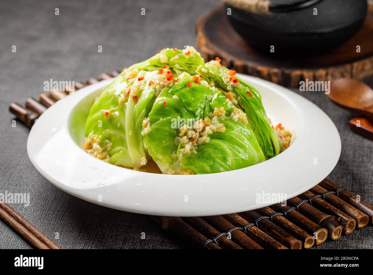 FRIED CABBAGE Dried Chilli, Soy Sauce Stock Photo Alamy