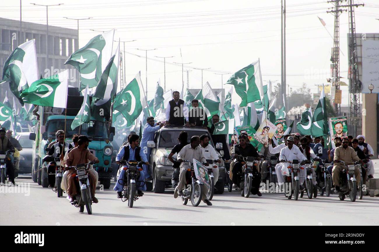Activists of Balochistan Awami Party (BAP) are holding rally to