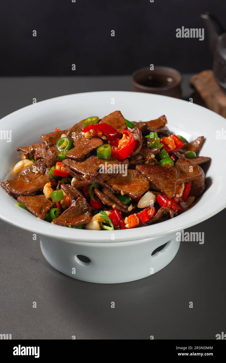 stir Fried Pork Livers，Chinese food Stock Photo Alamy