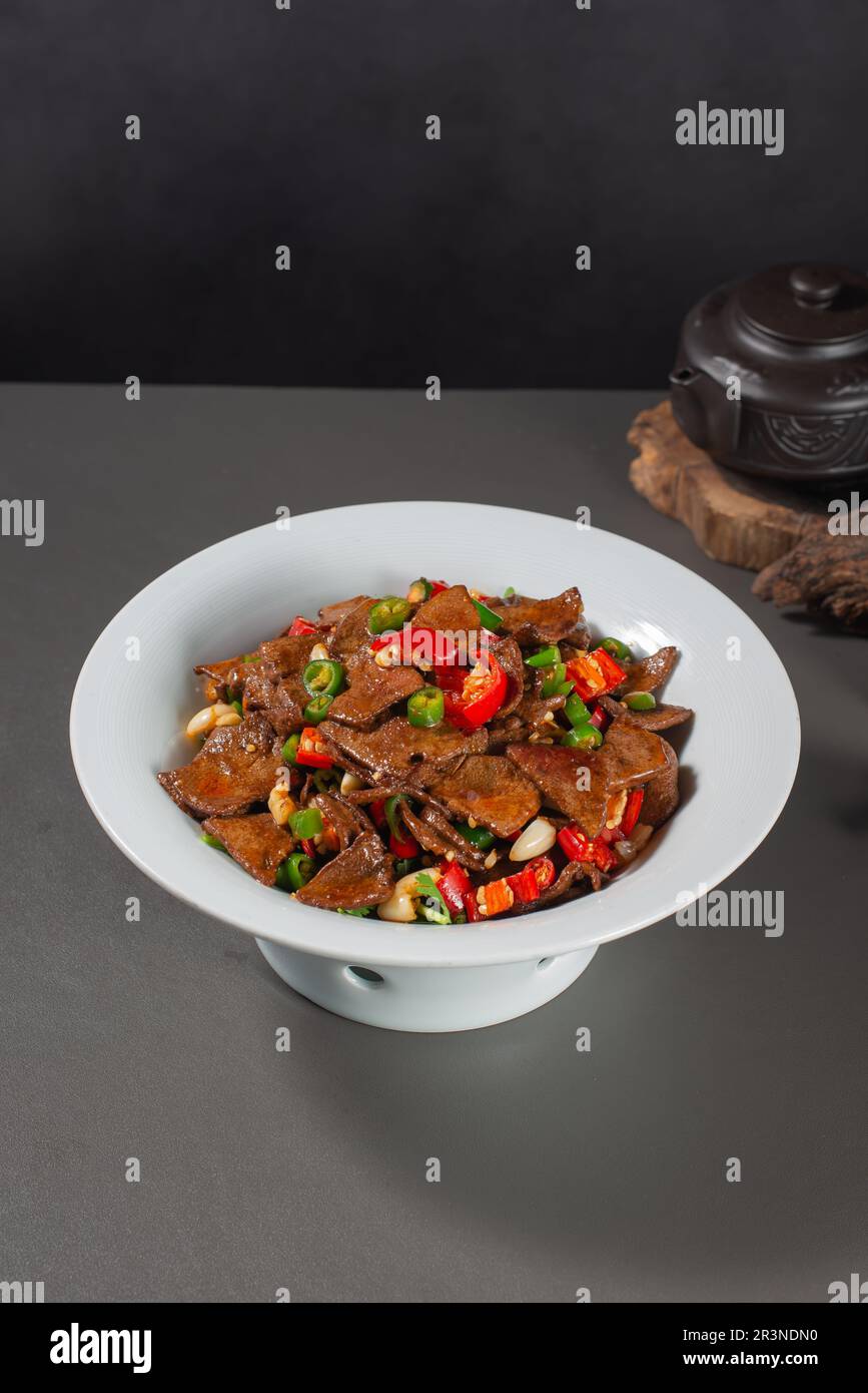 stir Fried Pork Livers，Chinese food Stock Photo Alamy