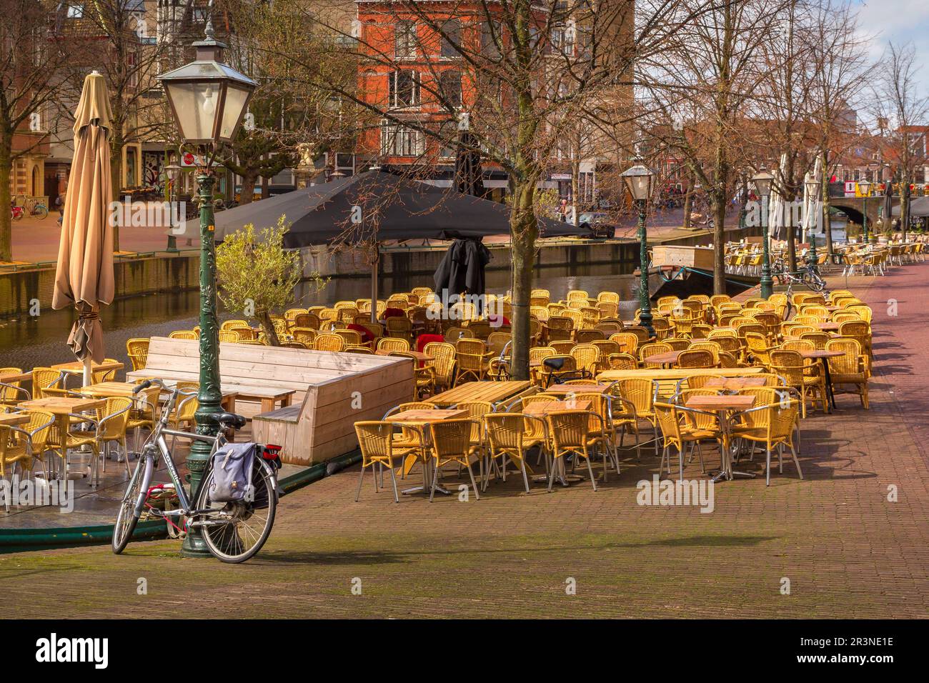 Traditional outdoor cafe in Leiden, Netherlands Stock Photo - Alamy