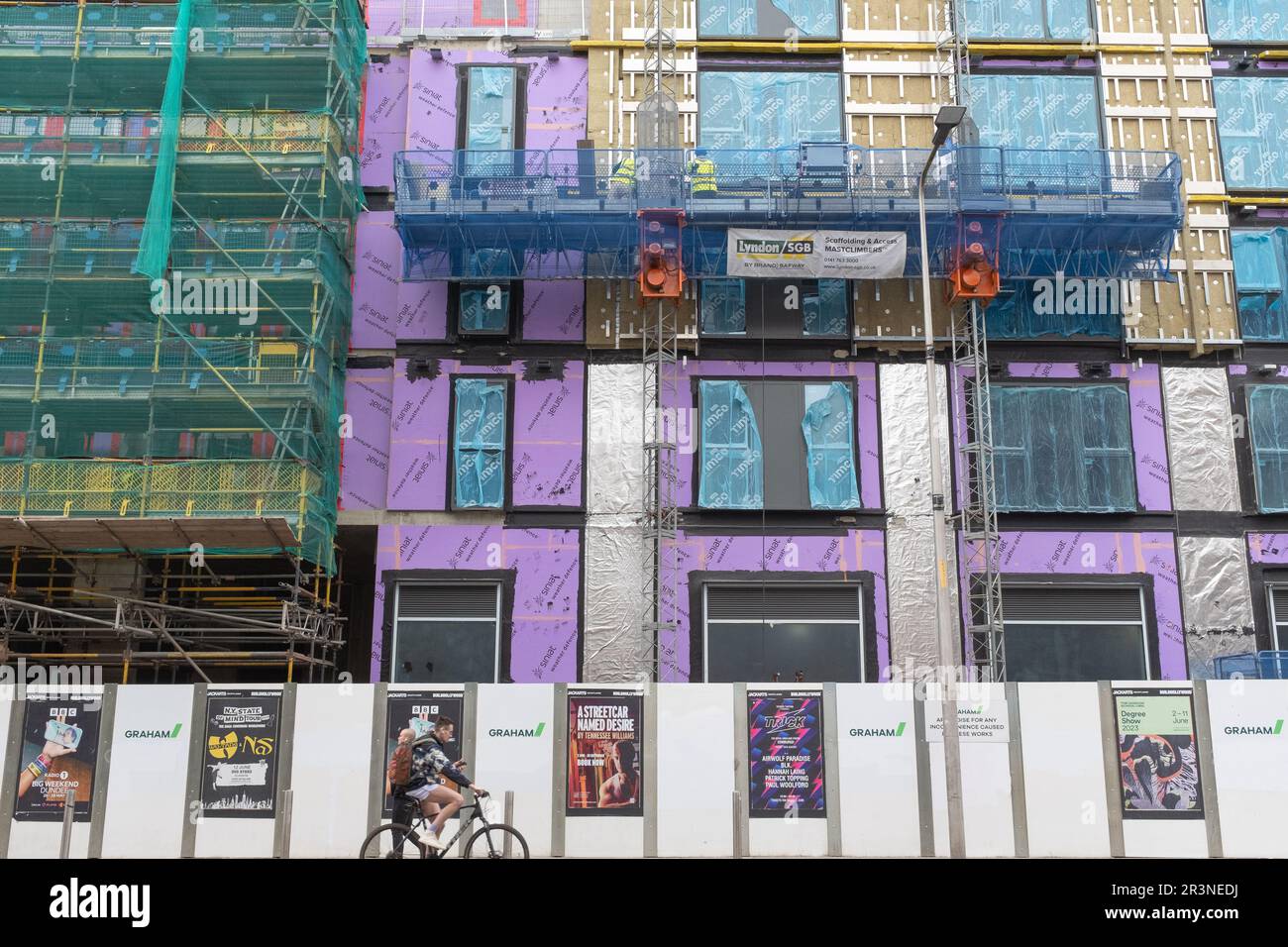 View of construction work in the Trongate, Glasgow, Scotland Stock