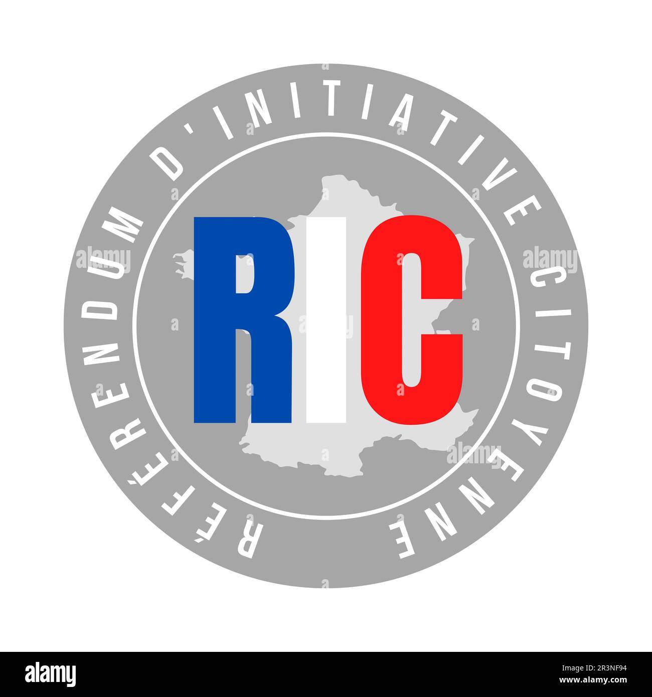 Citizens initiative referendum symbol icon called RIC in French language Stock Photo