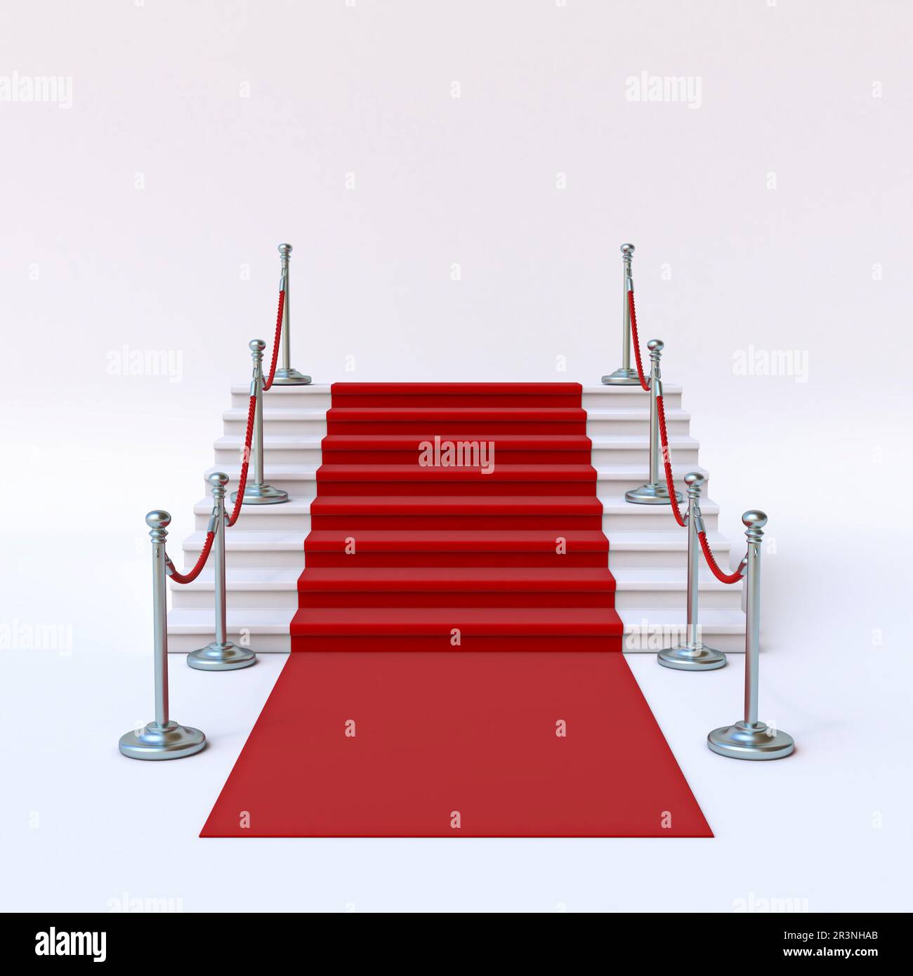 Red carpet stairs 3D Stock Photo