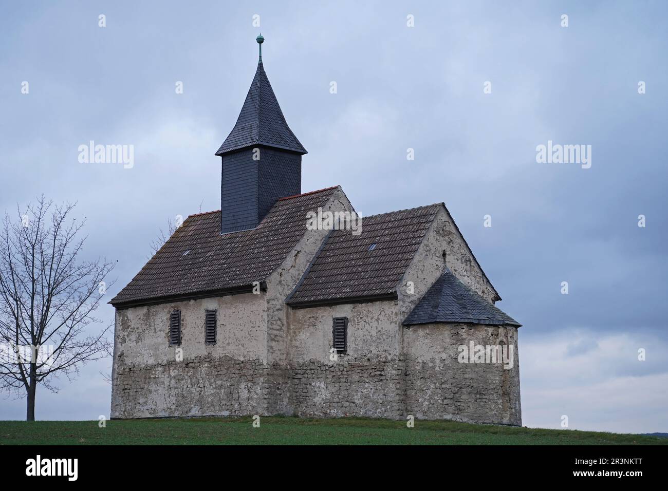 Small church on a hill in Weira Stock Photo