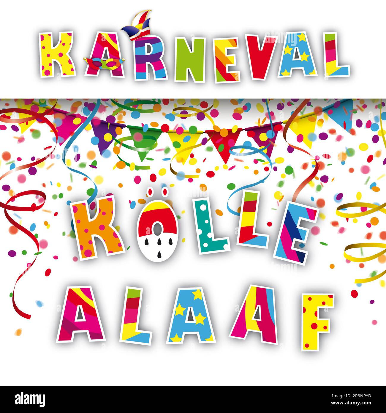 Karneval Koelle Alaaf Confetti Ribbons Stock Photo