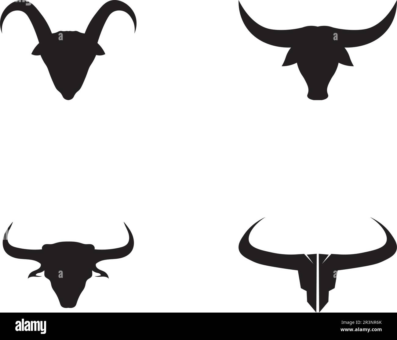 Bull horn logo and symbols template icons app Stock Vector Image & Art