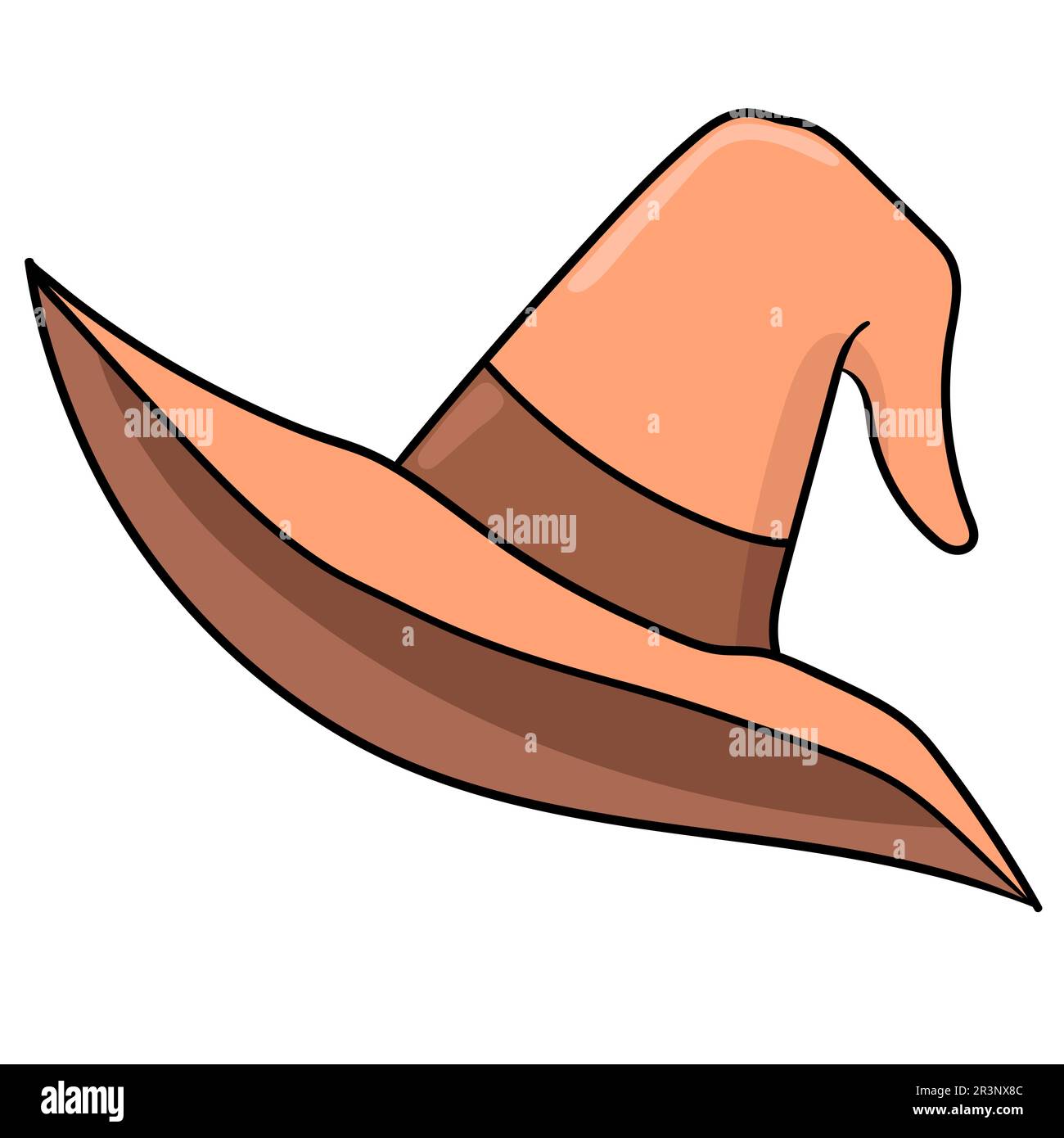 Orange witch hat. doodle icon image Stock Photo