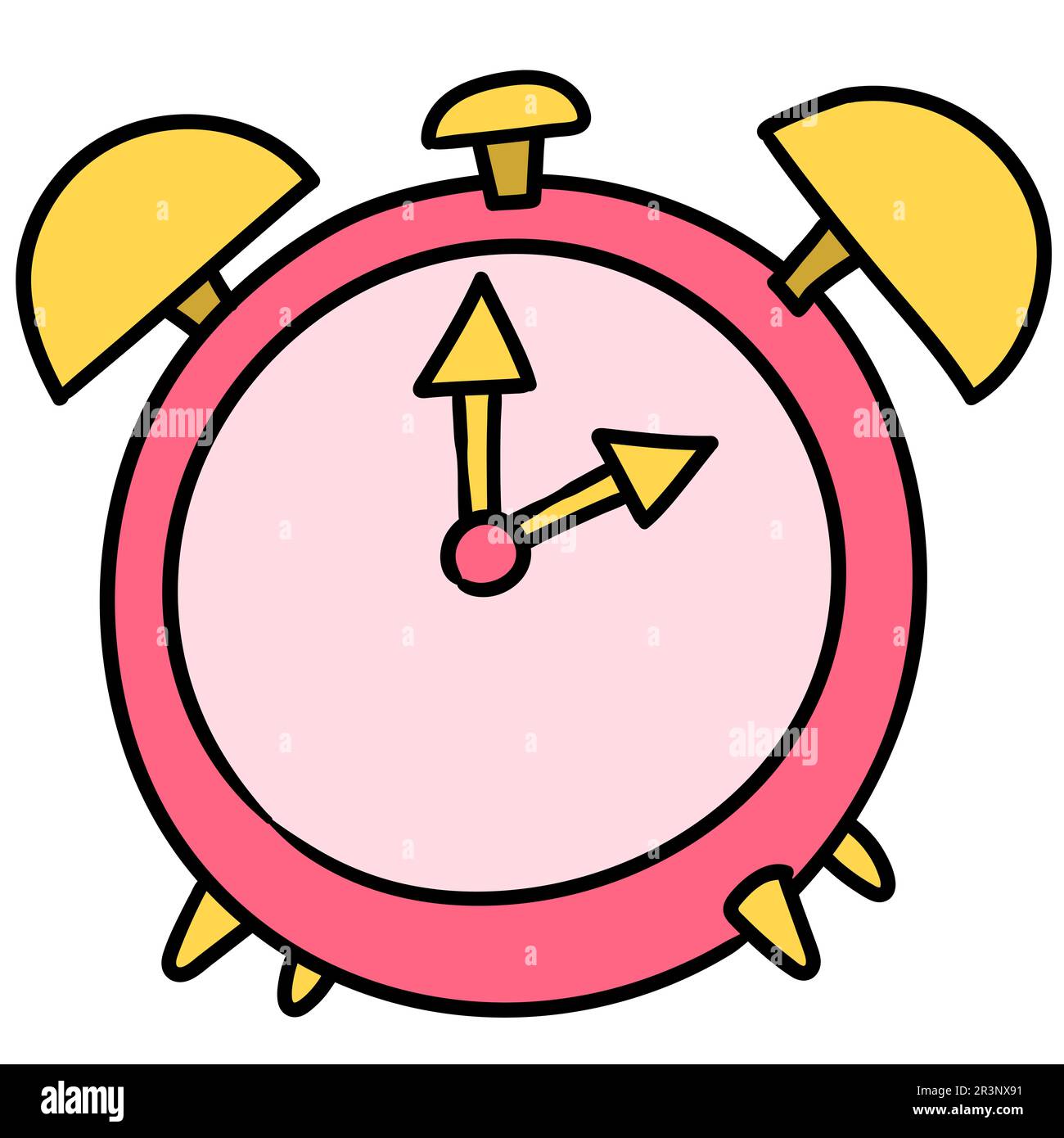 Doodle drawing alarm clock. doodle icon image Stock Photo