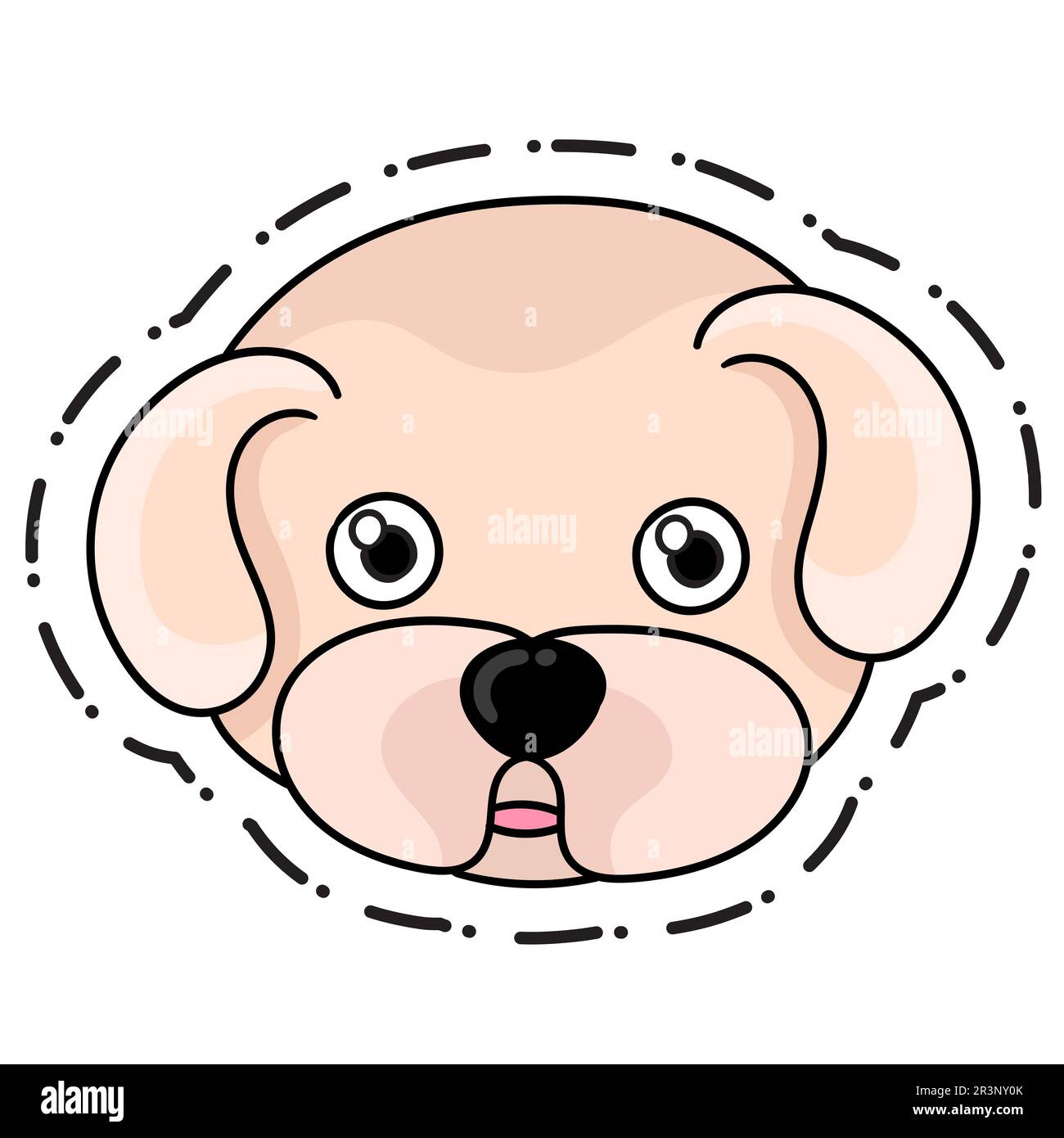 Cute puppy pet sticker kawaii. doodle icon drawing Stock Photo
