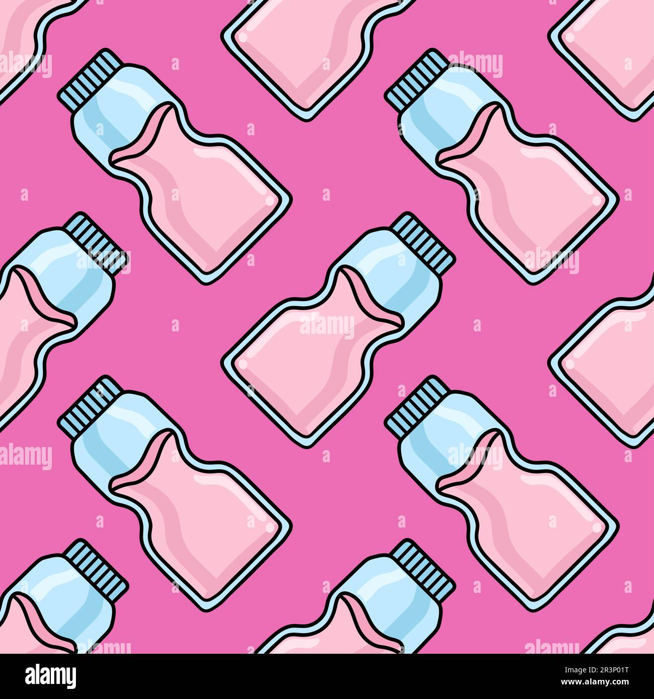 Liquid bottle drinks seamless background print. repeat pattern ...