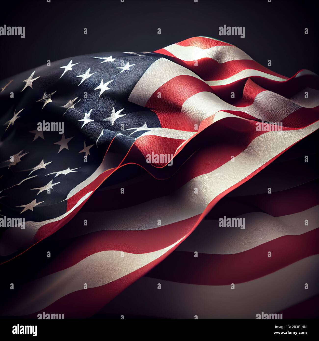 Realistic abstract flag of america, country independence day, national traditions Stock Photo