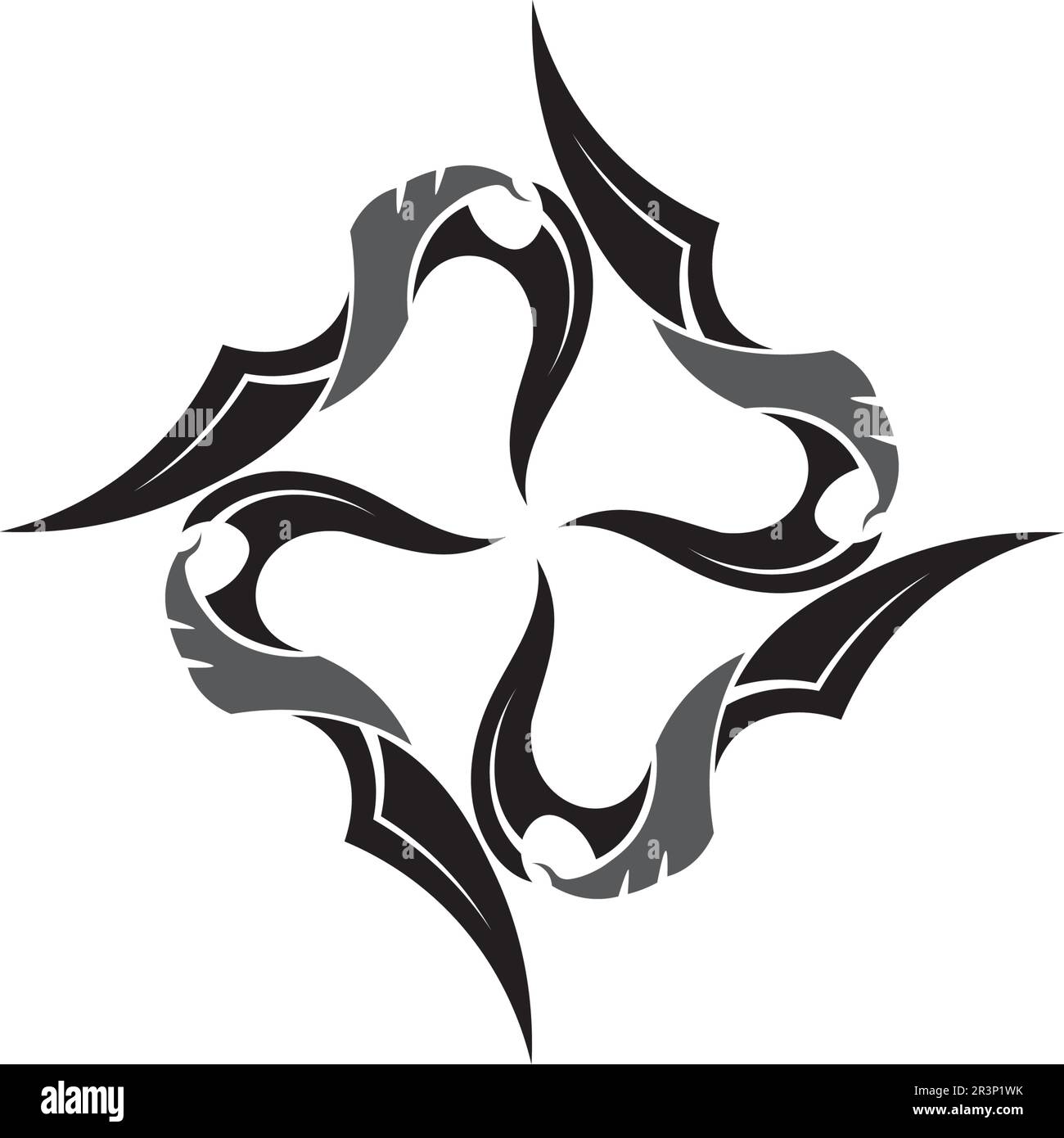 tribal tatto collection set flame tatoo totem Vector Illustration ...