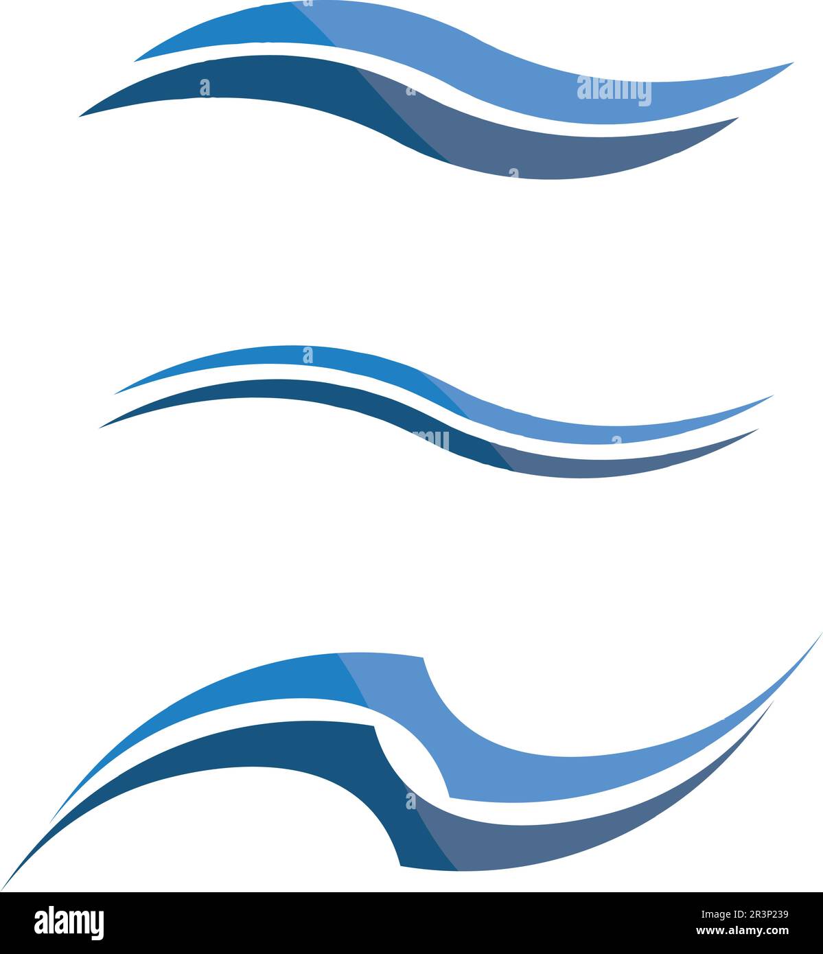Waves beach blue logo and symbols template icons app Stock Vector Image ...