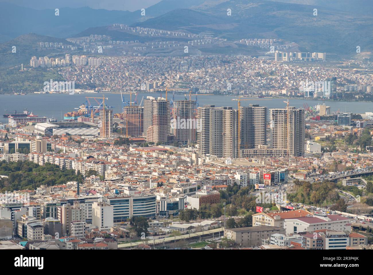 A picture of apartments developments at the center of Izmir Stock Photo