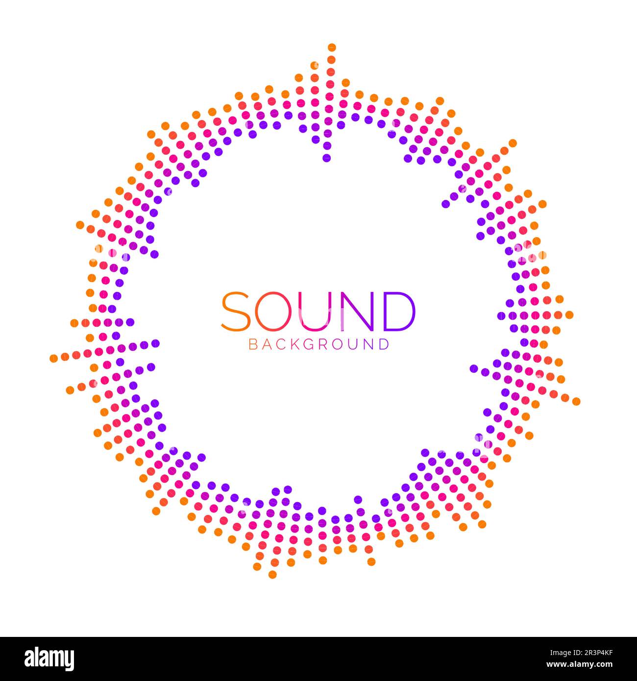 Circle sound wave visualisation. Dotted music player equalizer concept