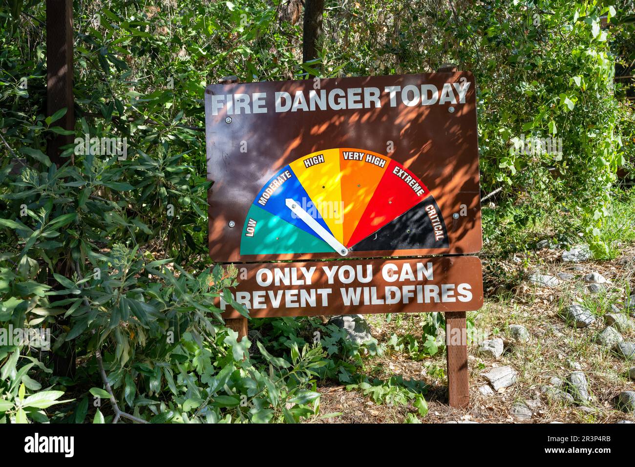 Fire Danger Level warning sign Stock Photo