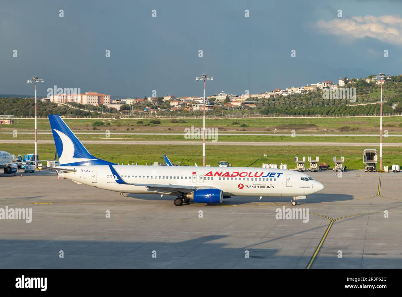 A picture of an AnadoluJet plane. Stock Photo