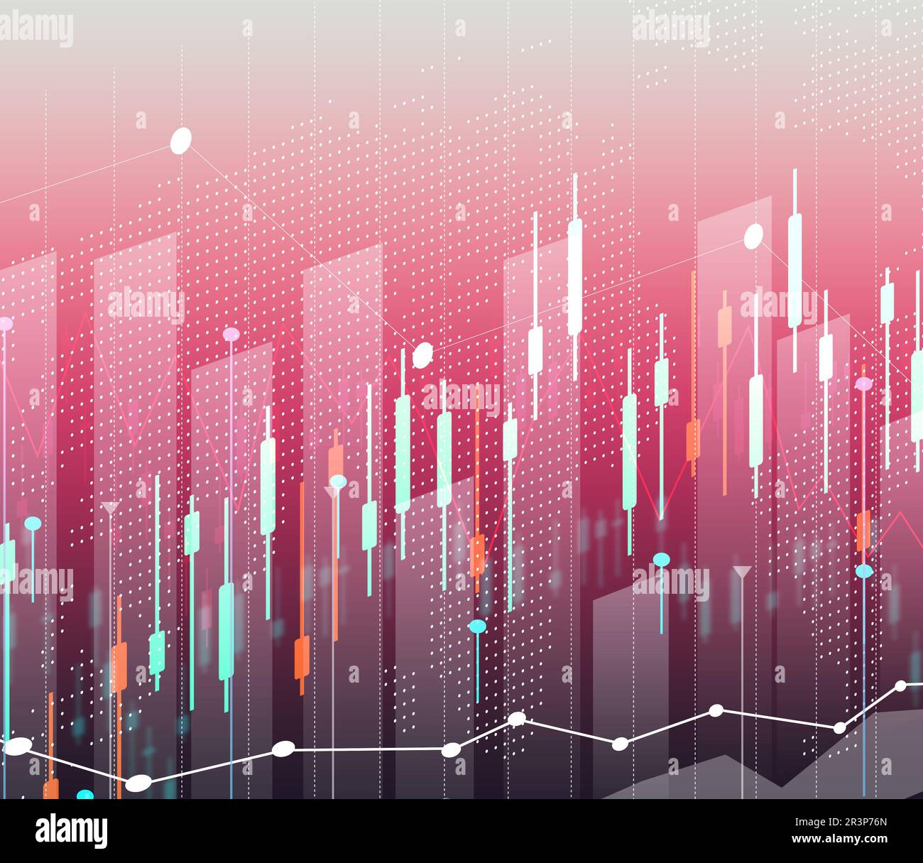 Financial chart with growing indicators, growth dynamics in business