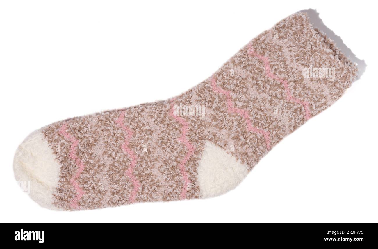 White warm socks on a white isolated background Stock Photo