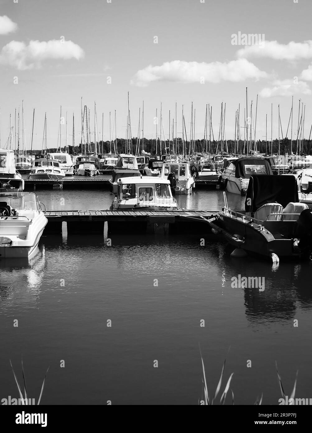 View small boat harbor Black and White Stock Photos & Images - Alamy