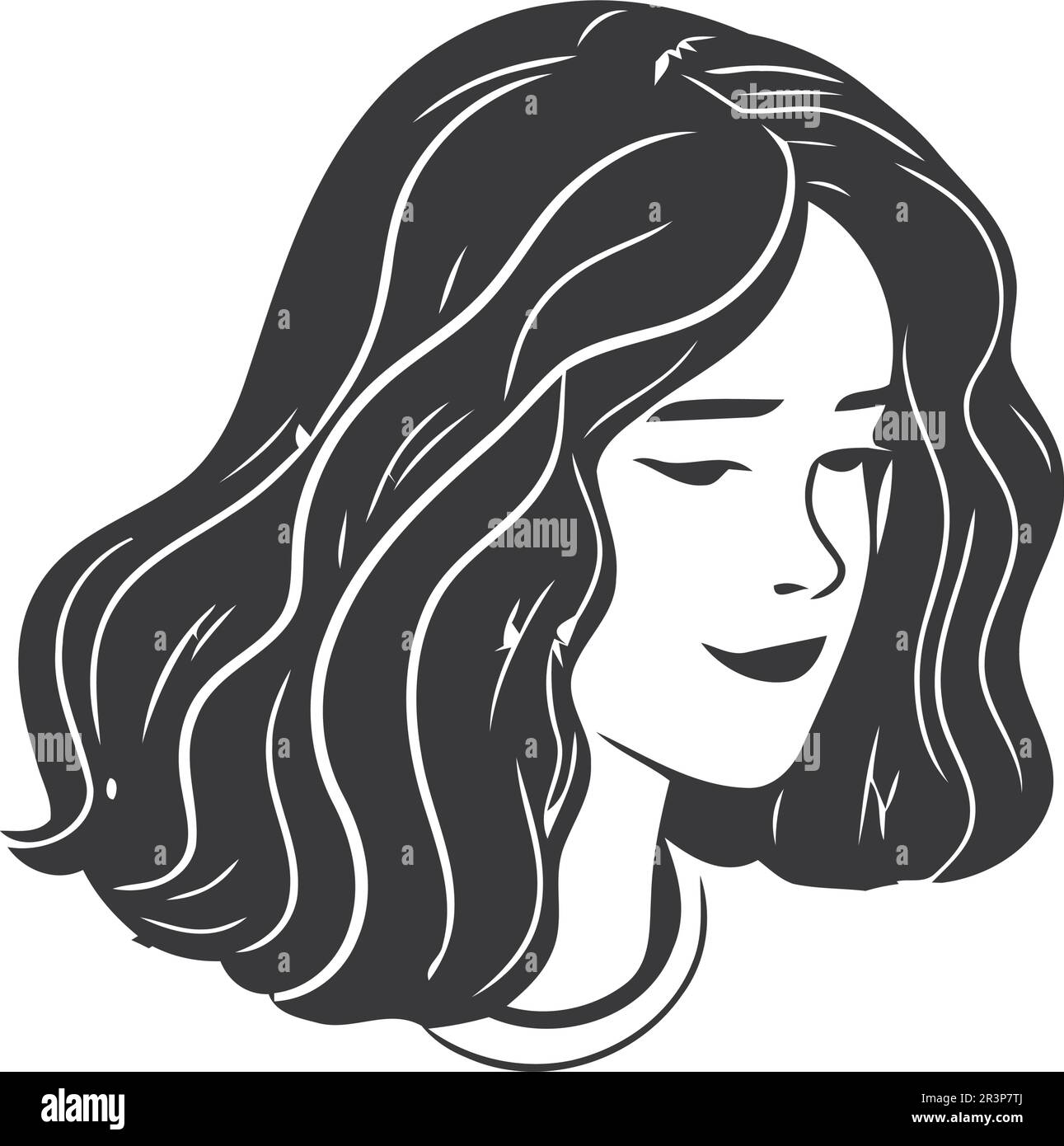 Beautiful young woman with long hair Stock Vector Image & Art - Alamy