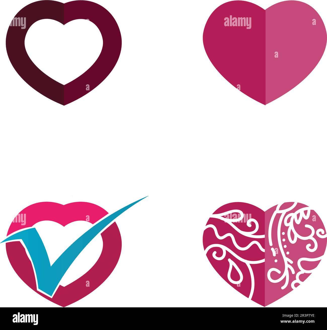 Love Logo and valentine day symbols Vector Template icons app Stock ...