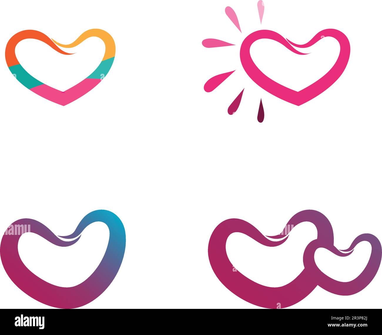 Love Logo and valentine day symbols Vector Template icons app Stock ...