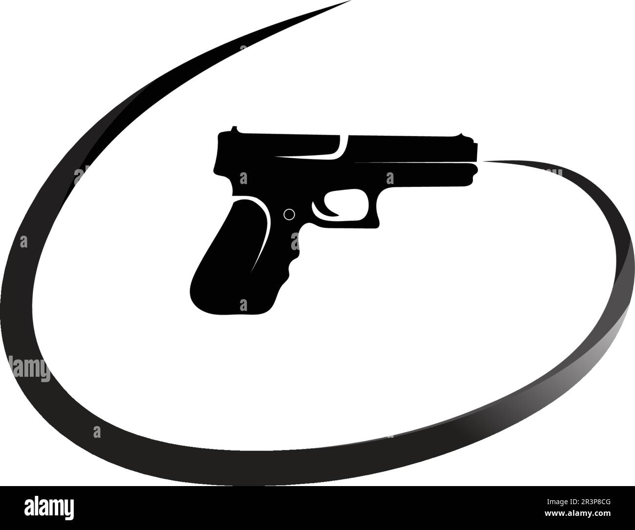 gun Logo and vector design army danger black Stock Vector Image & Art