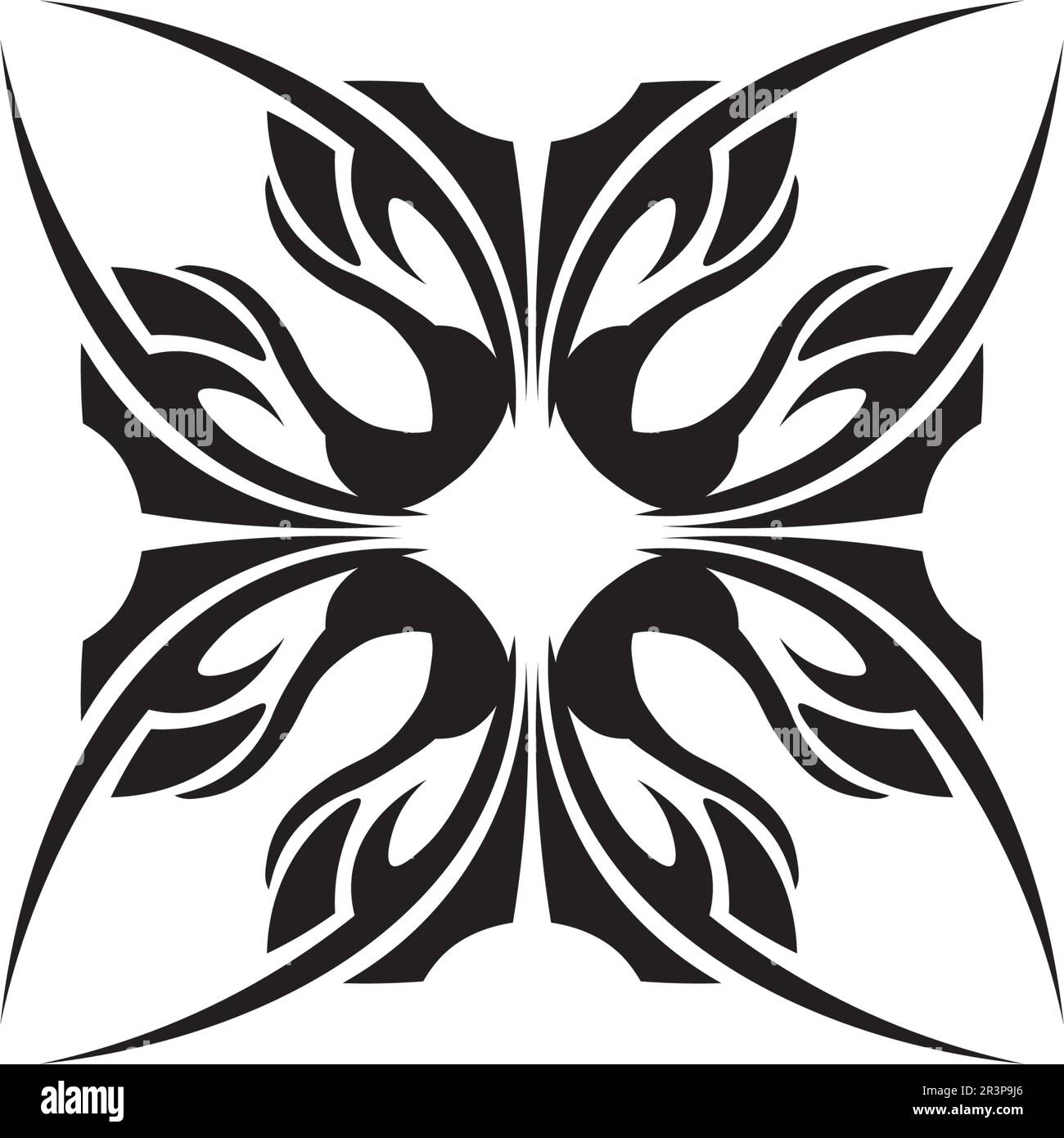 tribal tatto collection set flame tatoo totem Vector Illustration ...