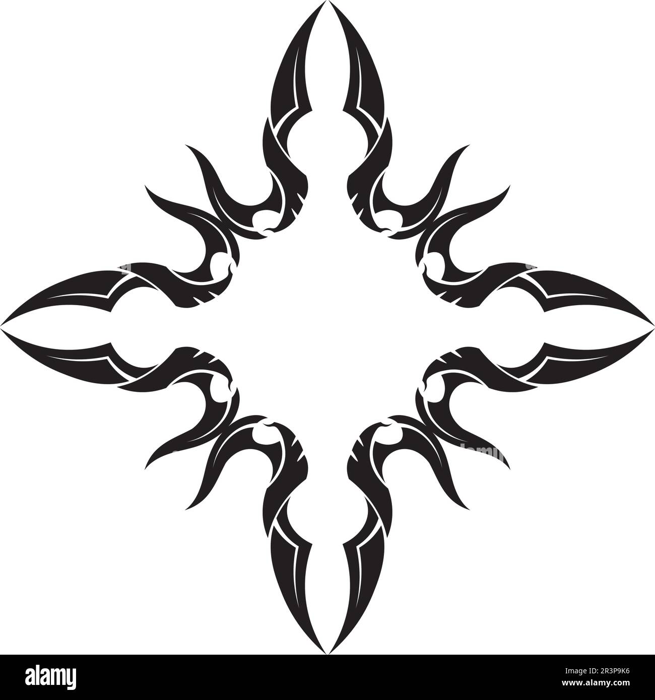 tribal tatto collection set flame tatoo totem Vector Illustration ...