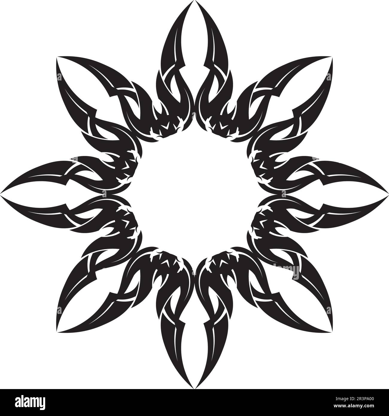 tribal tatto collection set flame tatoo totem Vector Illustration ...