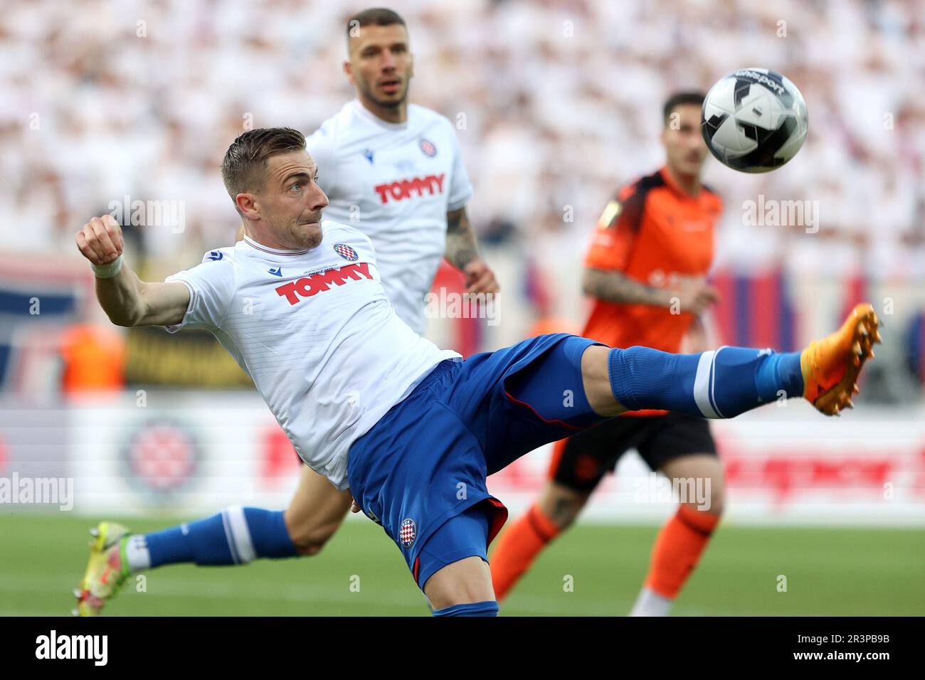 Rijeka, Croatia. 24th May, 2023. Dario Melnjak of Hajduk Split in action  during the SuperSport Croatian Football Cup final match between HNK Hajukd  and HNK Sibenik at HNK Rijeka Stadium in Rijeka