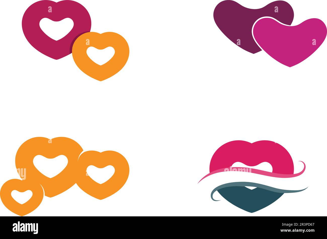 Love Logo and valentine day symbols Vector Template icons app Stock ...