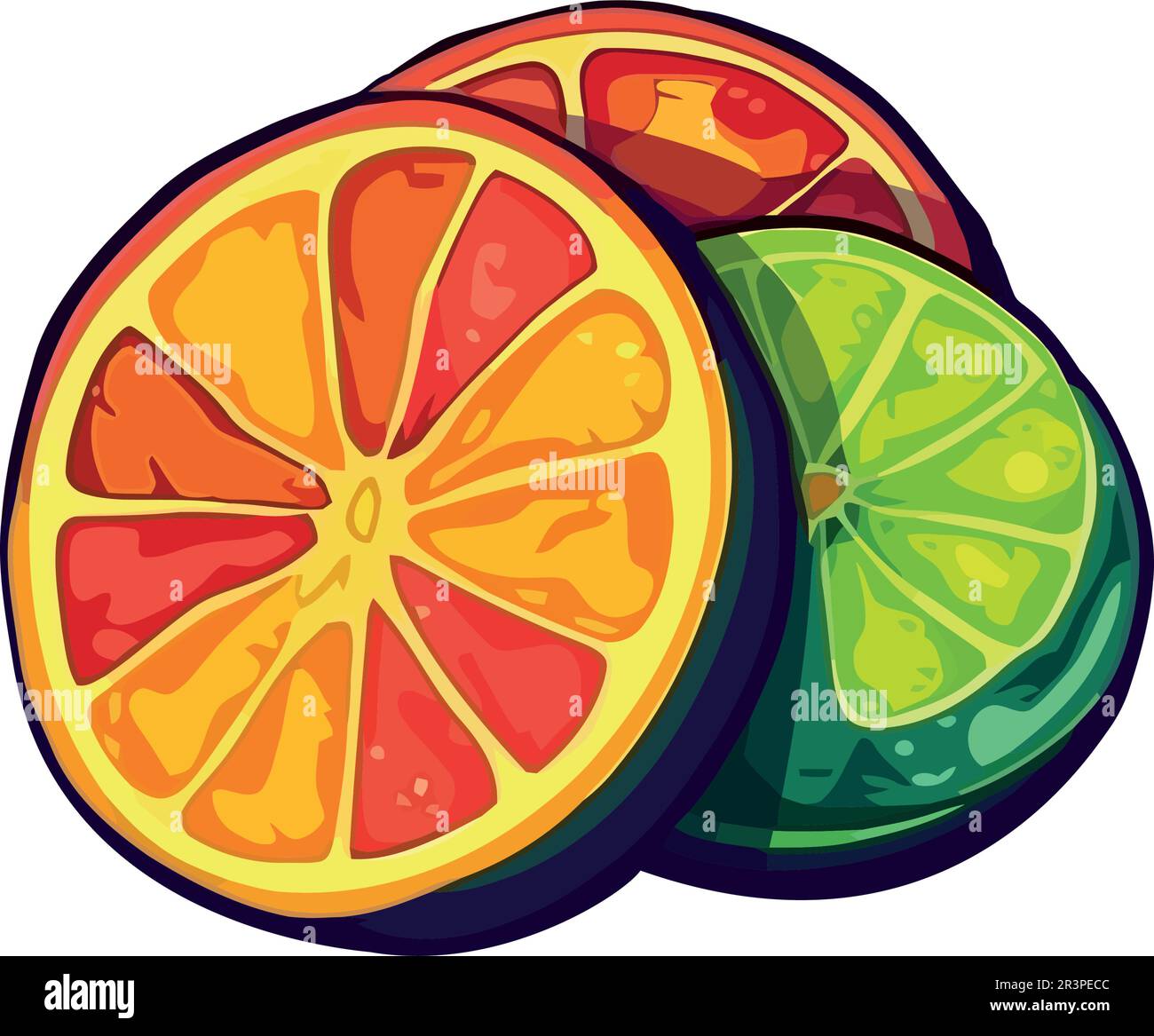 Juicy citrus slice, fresh and ripe yellow lemon Stock Vector Image ...