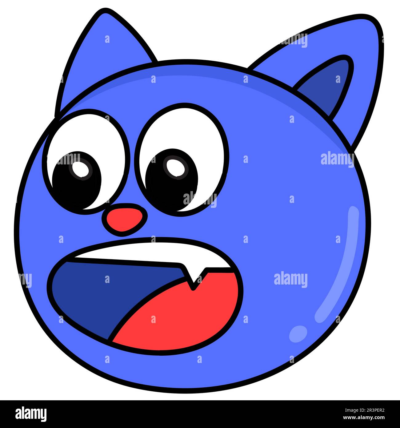 The cat opened its mouth in shock, doodle kawaii. doodle icon image ...