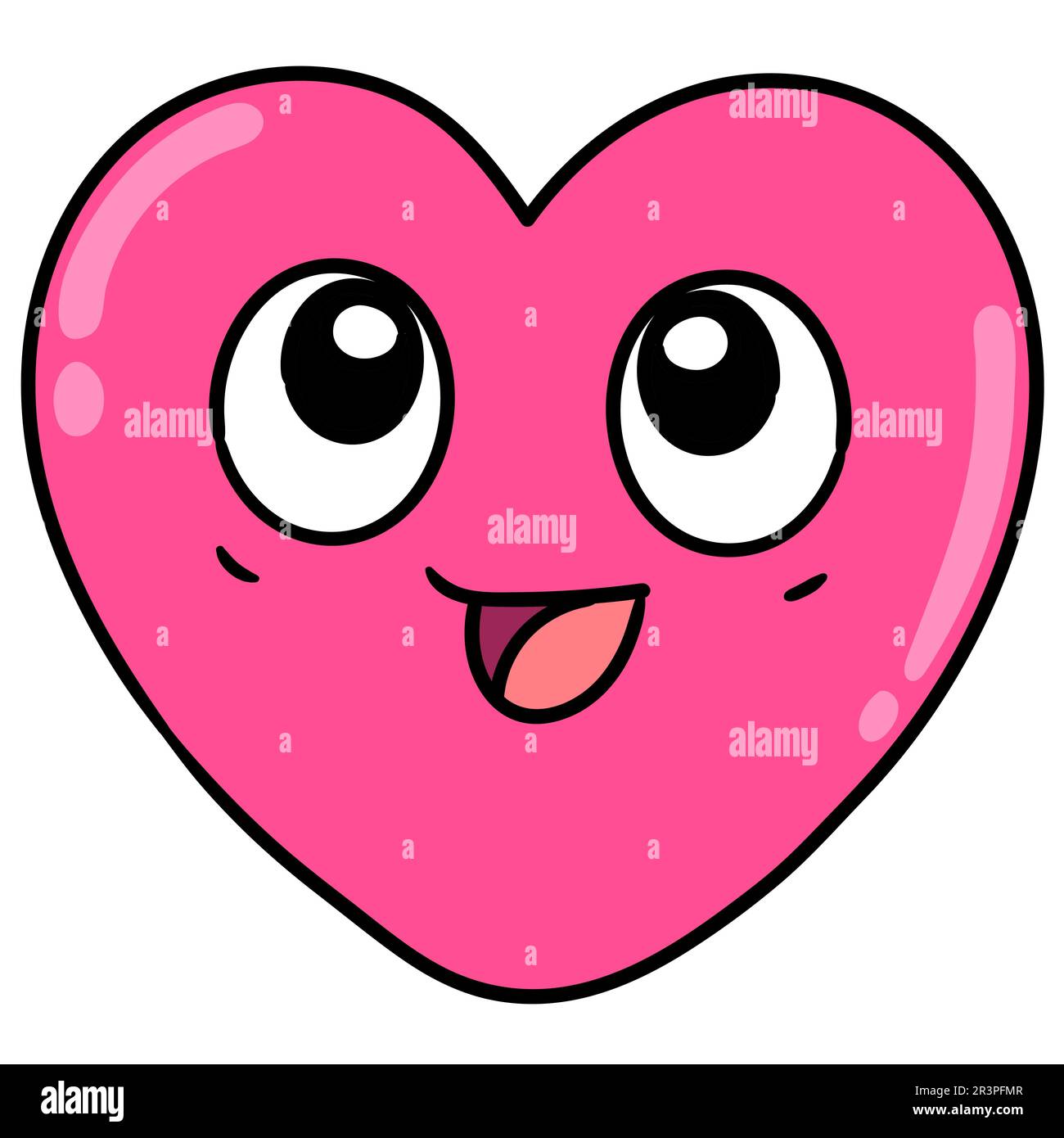 Love kawaii emoticons with happy facial expressions, doodle kawaii. doodle icon image Stock Photo