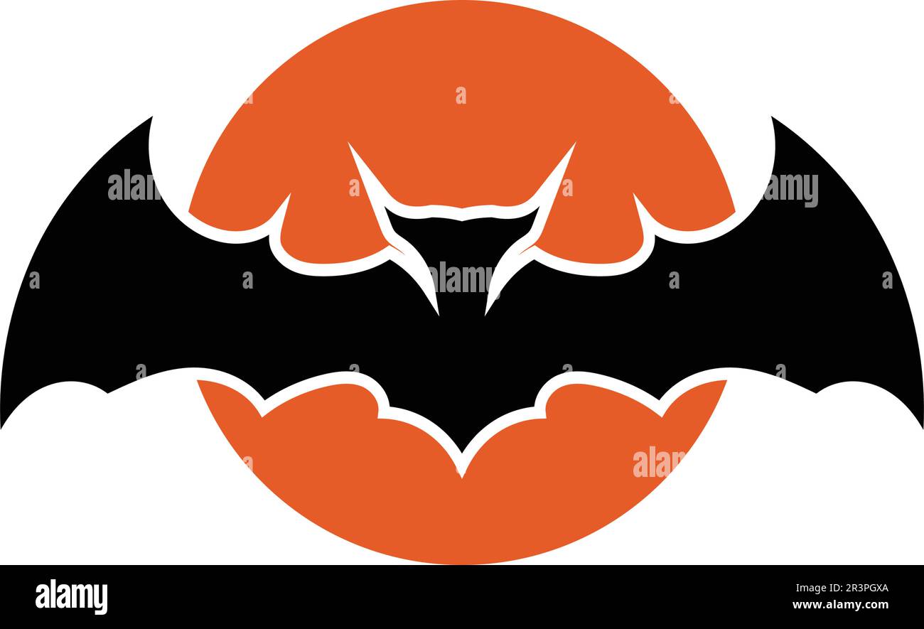 bat open wings flying concept elements icon Stock Vector