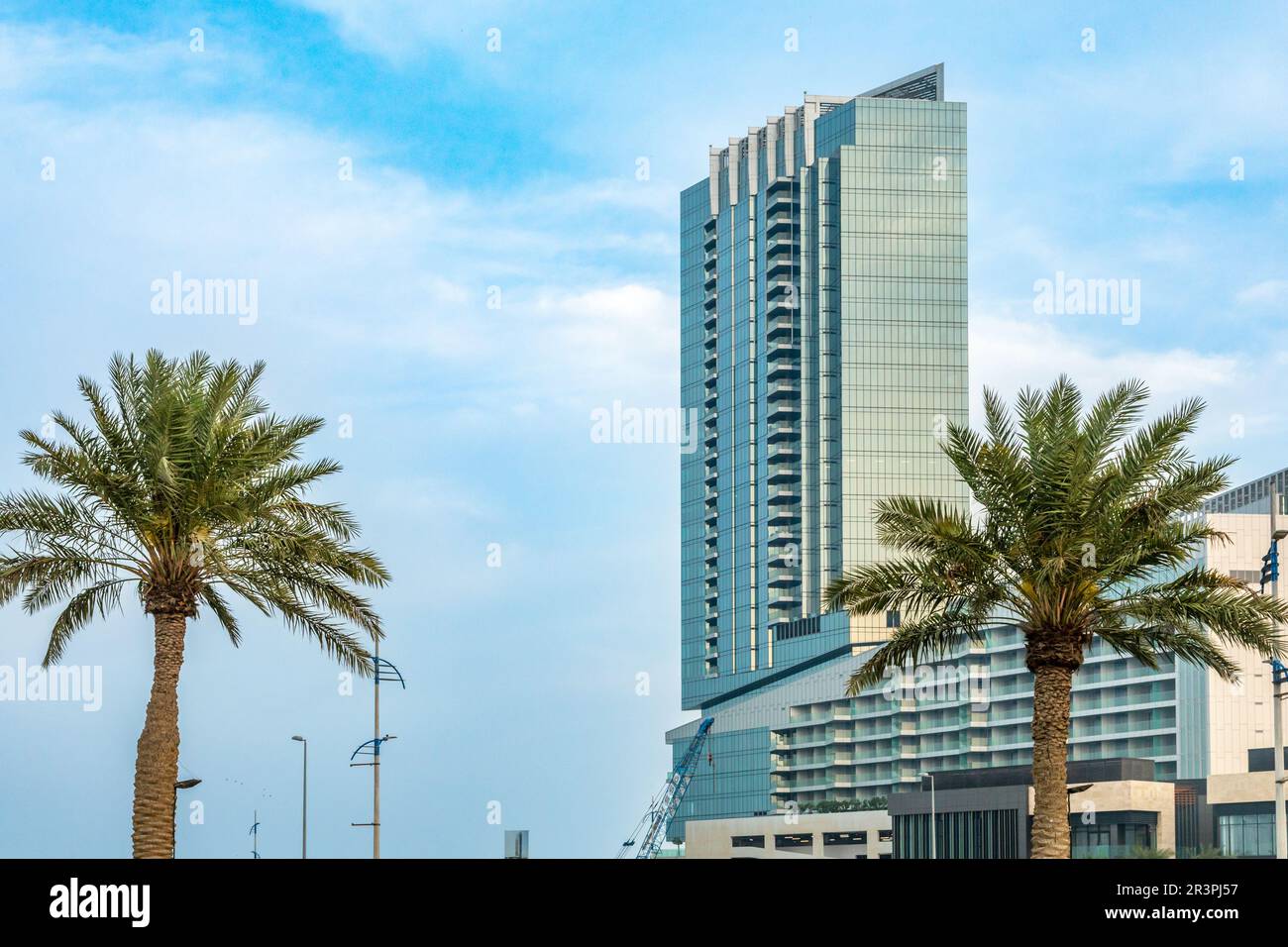 Modern building and palms, Al Khobar, Saudi Arabia Stock Photo