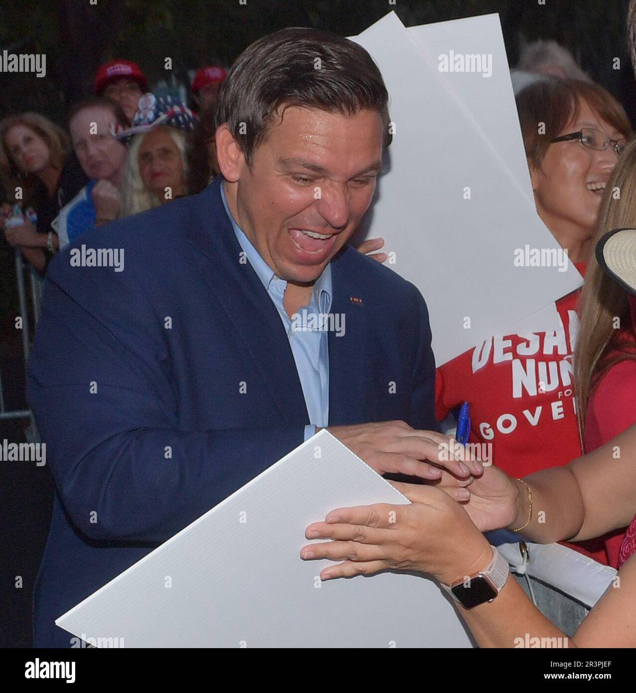 BOCA RATON, FL - NOVEMBER 04: Ron DeSantis, Rudy Giuliani and Attorney