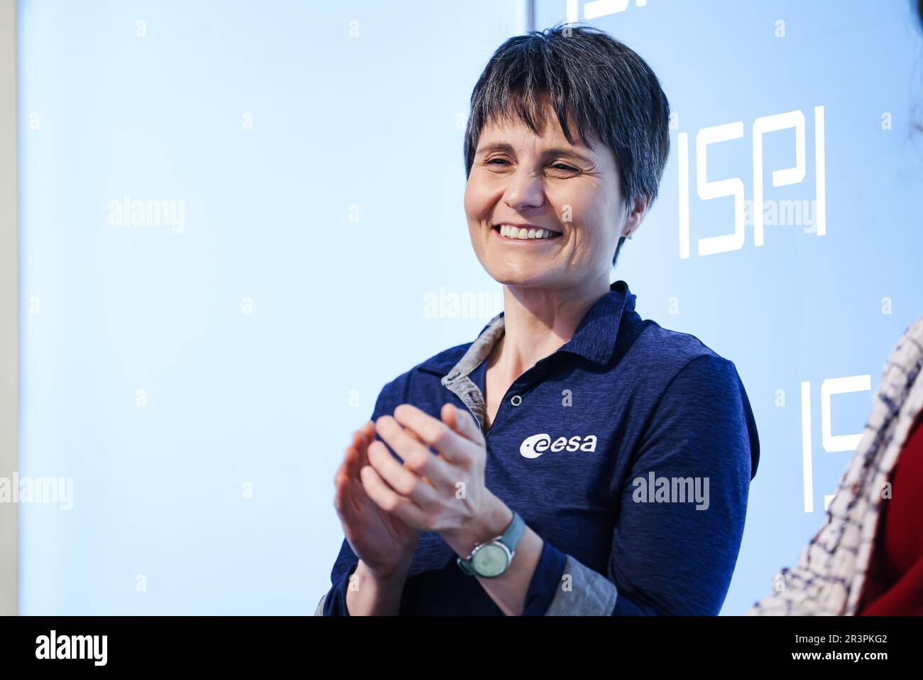 Milan, Italy. 16th May, 2023. Italian European Space Agency astronaut Samantha Cristoforetti attends the award ceremony of the 2022 ISPI Award at Palazzo Clerici on May 16, 2023 in Milan, Italy. (Photo by Alessandro Bremec/NurPhoto) Credit: NurPhoto SRL/Alamy Live News Stock Photo