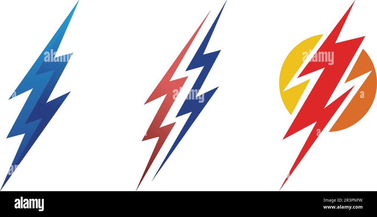 electric Vector lightning icon logo and symbols Stock Vector Image ...