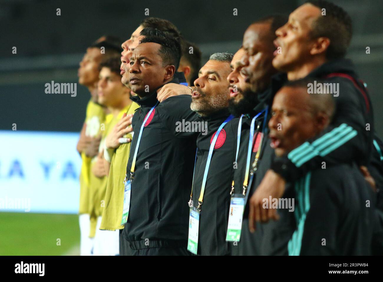 La Plata, Argentina. 24th May, 2023. Team of Colombia during the match of second round of Group C for World Cup FIFA U20 at Diego A. Maradona Stadium ( Credit: Néstor J. Beremblum/Alamy Live News Stock Photo